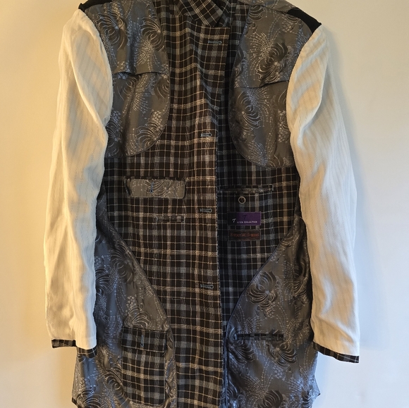 TAYLON MEN'S THREE PIECE SUIT CLASSIC JACKET 42L VEST 42L PANTS WAIST 38L PLAID - Picture 5 of 13